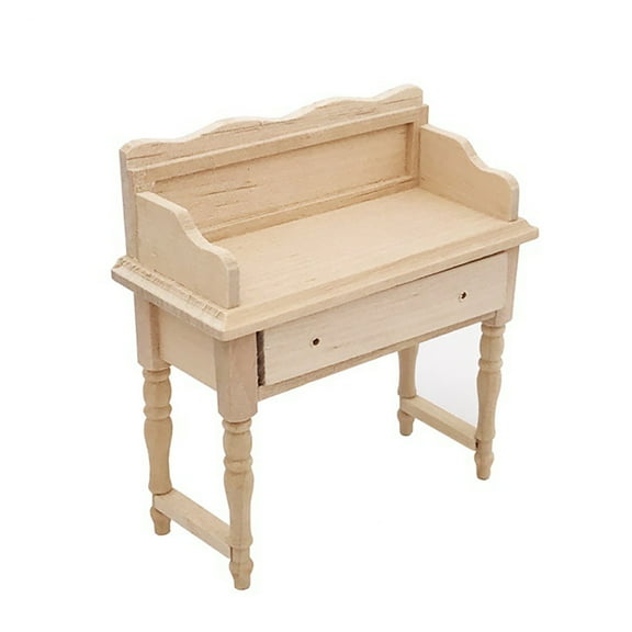 112 Scale Miniature Wooden Desk Table Set for Detailed Dollhouse Furniture and Realistic Model Garage Kits
