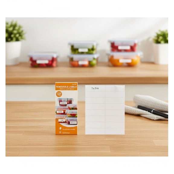 1120 PCS Removable Freezer Labels for Organizing, 1”x3” Frozen Food Labels Stickers, Tear-Resistant No Residue Blank Sticker Labels to Write On, Removable Labels for Food Containers