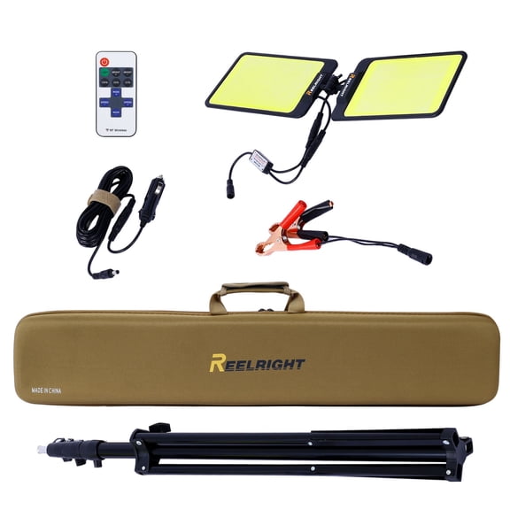 11200 Lumen Dual-Head LED Work Light with Stand, Adjustable Tripod Construction Light for Jobsite, Outdoor Waterproof Portable Work Light with Remote, Black Metal