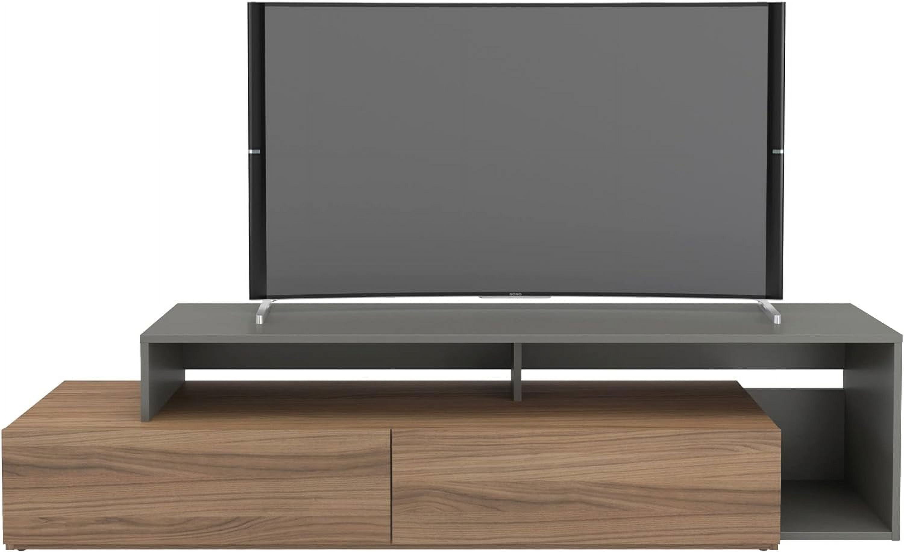 Nexera Tonik TV Stand for TVs up to 80 in Nutmeg and Greige
