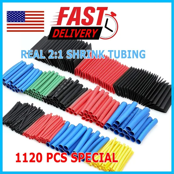 1120X Assorted Heat Shrink Cable Wire Tubing Tube Sleeve Kit Car Electrical Wrap