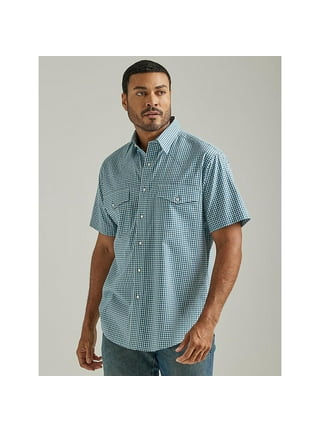 Men's Wrinkle Resist Short Sleeve Western Snap Plaid Shirt