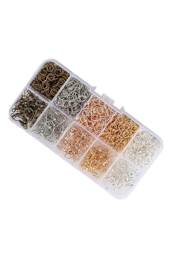 1125Pcs Metal Earring Making Set, DIY Crafts, Open Jump Rings, Earring Hooks, Handmade Jewelry Findings Repair Material Supplies for Adults without Tools