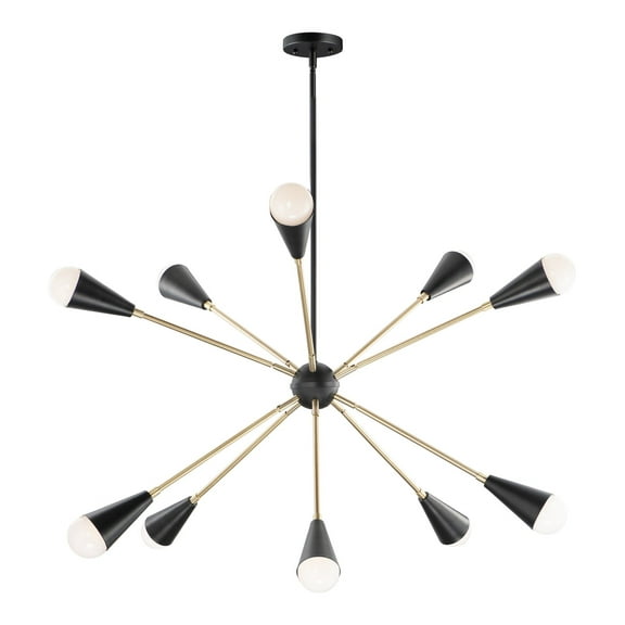 11268BKSBR-Maxim Lighting-Lovell-10 Light Pendant-32 Inches wide by 22 inches high-Black/Satin Brass Finish-Incandescent Lamping Type
