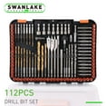 thumbnail image 1 of 112PC Drill Bits Spade Nut Driver Screwdriver Socket Set Magnetic 1/4" Hex Shank, 1 of 8
