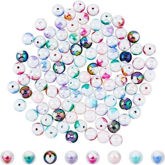 112PCS Bubblegum Beads 8 Colors Acrylic Ball Beads Large Simple Beads Jumbo Plastic Beads Spacer Loose Beads