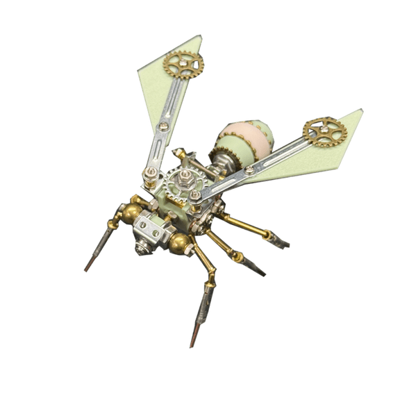 112PCS Pulse Cutter B Metal Model Kit, 3D Steampunk Mechanical Insect, DIY Assembly Desk Display Collectible for Adults