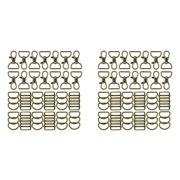 NEW 112Pcs Keychain Hooks with D Rings Set Purse Hardware for Bag Making Lanyard Snap Swivel Clasps Slide Buckle