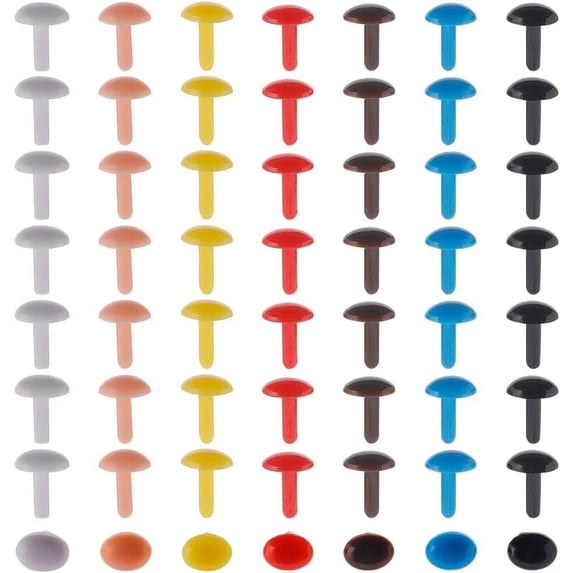 112Pcs Plastic Matte Safety Noses 7 Colors Amigurumi Safety Eyes and Nose Craft Screw Dog Nose Making Supplies for DIY