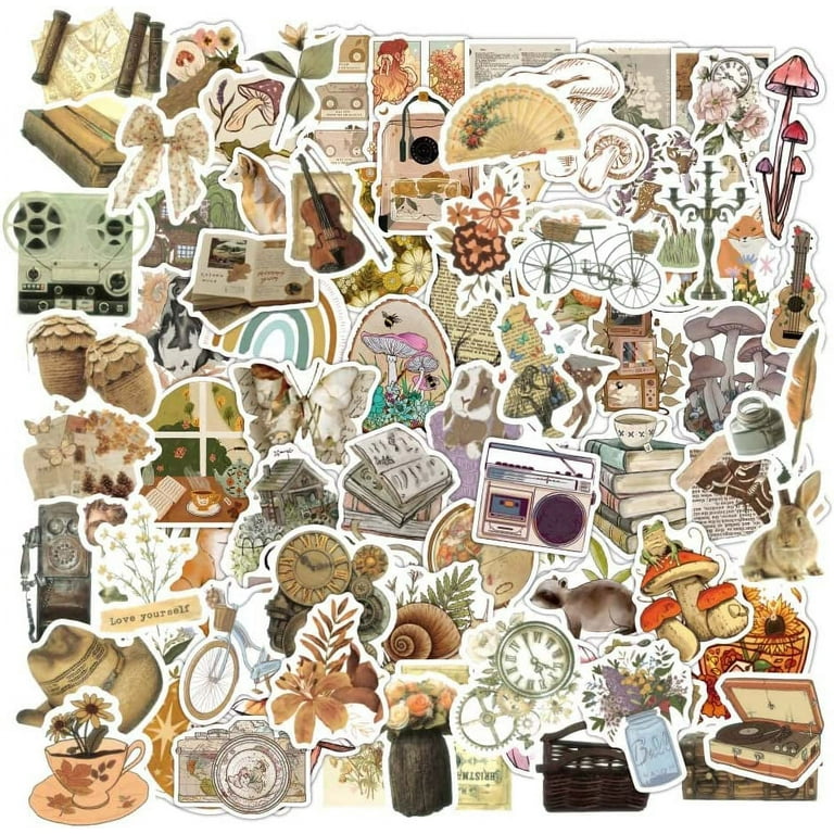 WSICSE Vintage Scrapbook Stickers Pack, DIY Natur Algeria