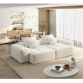 thumbnail image 1 of 113.39" Oversized Modular Loveseat Sectional Couch, Comfy Sparkling Chenille Deep Seat Sofa with Ottoman, Modern DIY Combination Tufted Sofa Couches for Living Room, No Assembly Required Beige, 1 of 10