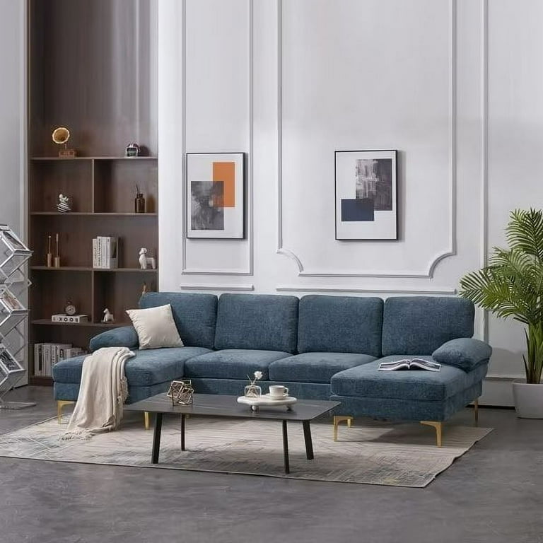 113.39inch U-Shaped Sectional Sofa Couch, Convertible Modular