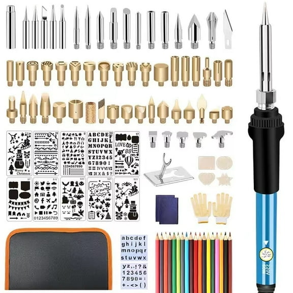 100 Pcs Wood Burning Kit Pyrography Pen Soldering Iron Wood Tool Includes Soldering, for DIY