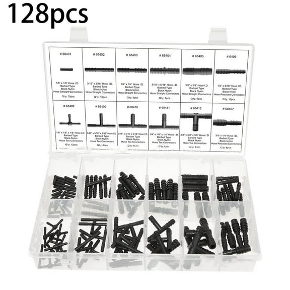 113 Pieces Car Hose Connector Assortment Reducer Set Straight T Piece Connector
