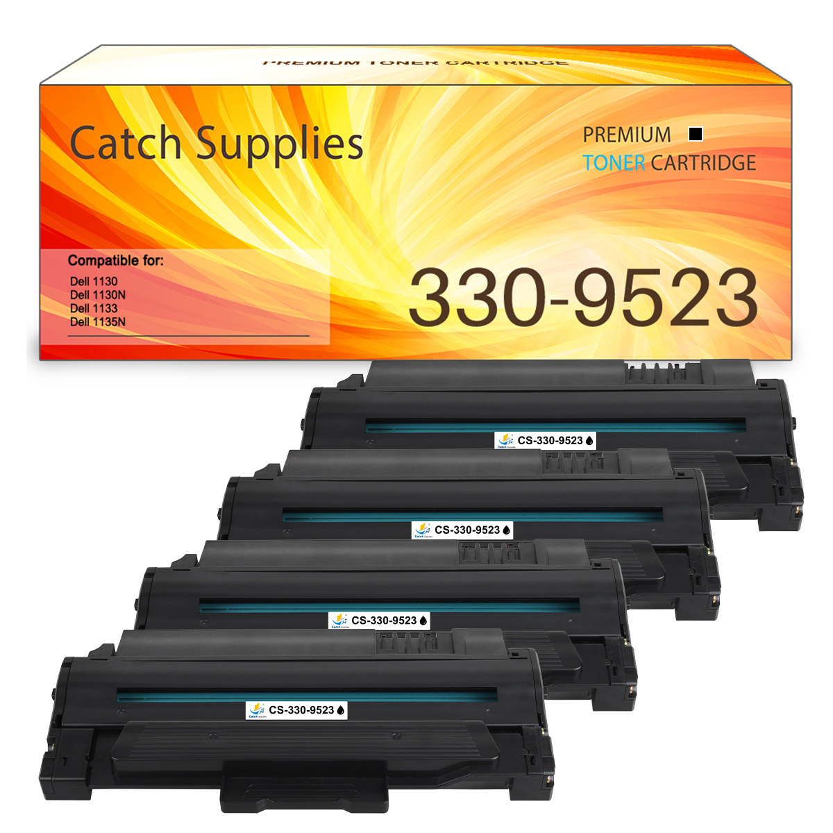 1130 Toner Cartridges Compatible for Dell 1130, 1130n, 1133, 1135n Set