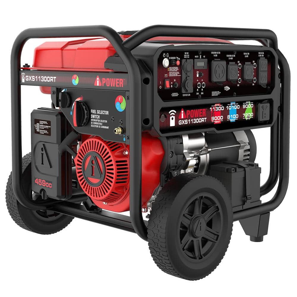 A-iPower 11300-Watt Remote Start Tri-Fuel Portable Generator with 459cc OHV Engine and CO Sensor