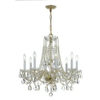 Traditional Crystal 8 Light Spectra Crystal Polished Brass Chandelier