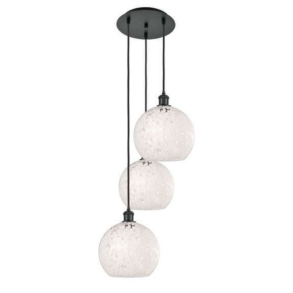 Innovations Lighting - White Mouchette - 3 Light Cord Hung Multi Pendant In