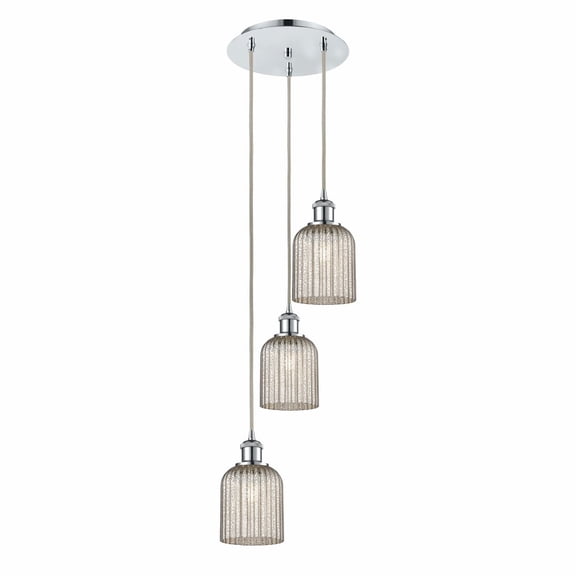 113B-3P-PC-G559-5ME Innovations Lighting Bridal Veil - 3 Light Cord Hung Pendant-27.75 Inch Tall and 11.5 Inch Wide-Polished Chrome Finish-Mercury
