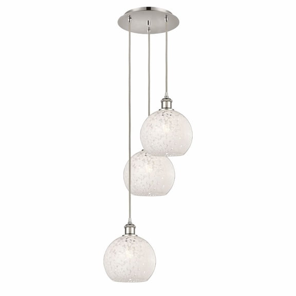 Innovations Lighting - White Mouchette - 3 Light Cord Hung Multi Pendant In