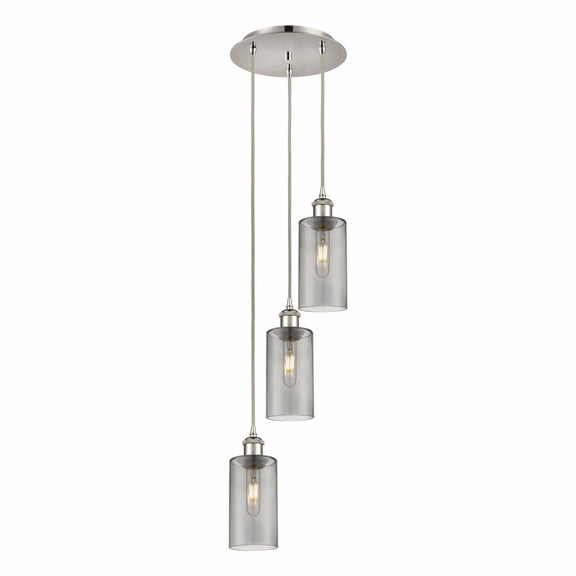 113B-3P-PN-G434-7SM Innovations Lighting Crown Point - 3 Light Cord Hung Pendant-11.25 Inch Tall and 12.63 Inch Wide-Polished Nickel Finish-Light