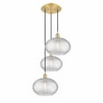 thumbnail image 1 of 113B-3P-SG-G555-12CL-Innovations Lighting-Ithaca - 3 Light Cord Hung Multi Pendant In Industrial Style-33 Inches Tall and 18.5 Inches Wide-Satin Gold, 1 of 7