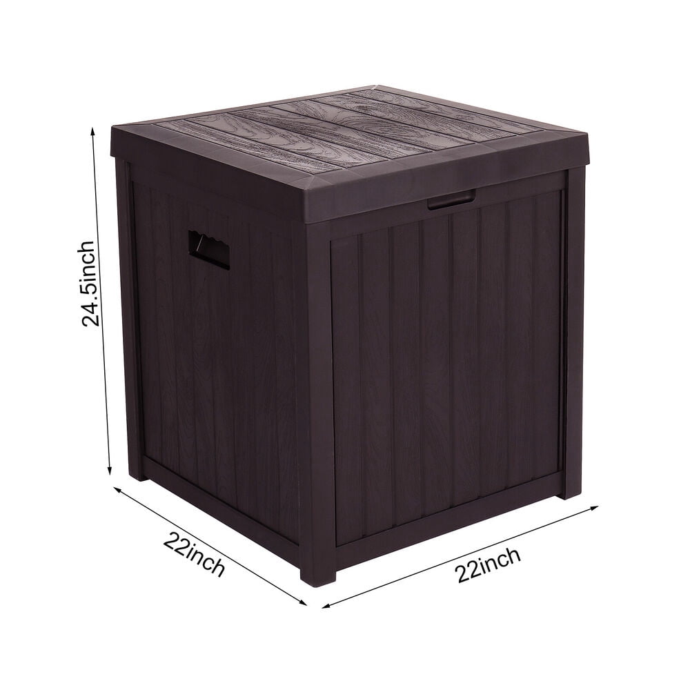 113Gal Resin Deck Box Outdoor Storage Box Waterproof Patio Pool Garden