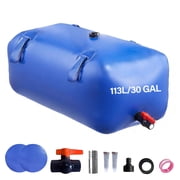 113L/30 gal Water Bladder Storage Containers, Foldable Portable Water Tank Large Capacity Soft Water Bag, Drought Resistance, for Emergency Use, RVs, Trucks, and Outdoor Activities