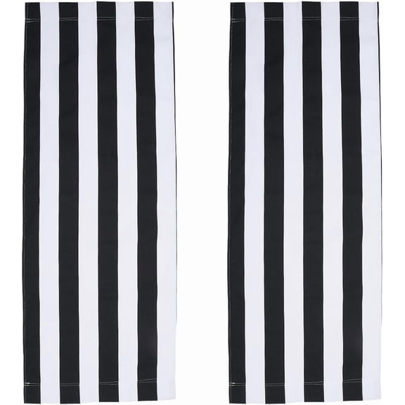 113x43cm Beach Sling Chair Replacement Canvas 2Pcs Outdoor Lounge Chairs Covers Replacements Black and White Portable Reclining Sling Chair Fabric for DIY Making