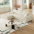 thumbnail image 1 of Modern Corduroy 114.5' Modular Sofa with Reversible Seat and L-Shaped Combination, 1 of 22