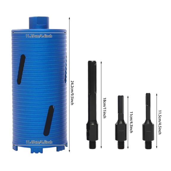 114.5mm Core Drill Bit, 5/8" Thread Drill Bit, Drill Bit with 3 Adapters