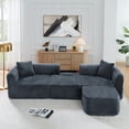 thumbnail image 1 of 114" Cloud Sectional Couch with L-Shape Chaise, Modular Sofa with Movable Ottoman, Upholstered Couches for Living Room Bedroom, No Assembly Required (Gray), 1 of 11