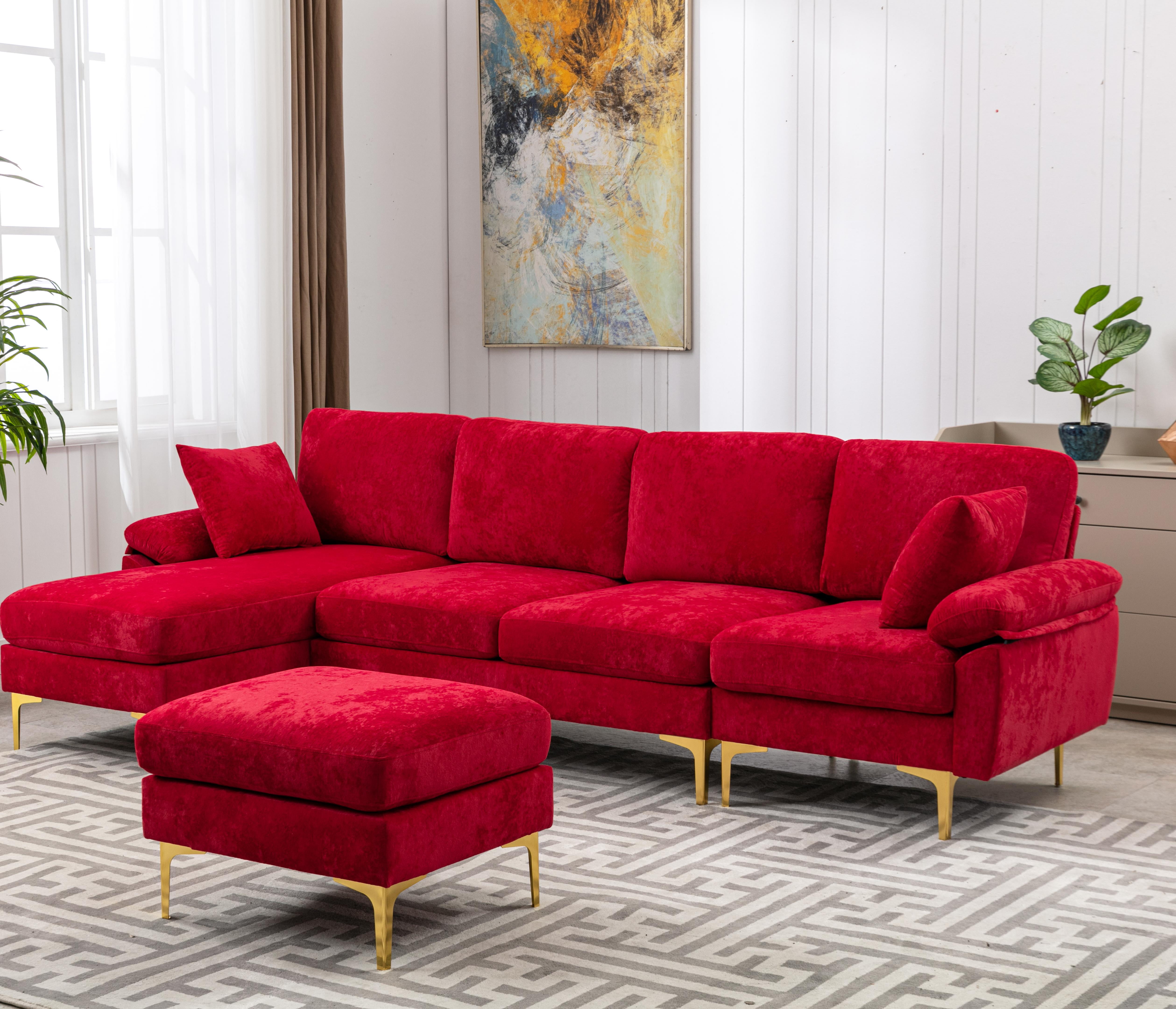 114" Modular Sectional Sofa Couch Ushape Sofa,Modern Velvet