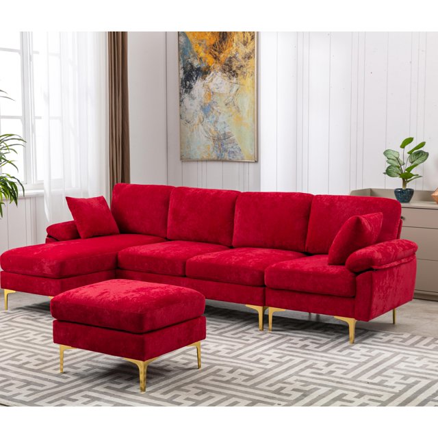 114" Modular Sectional Sofa Couch Ushape Sofa,Modern Velvet