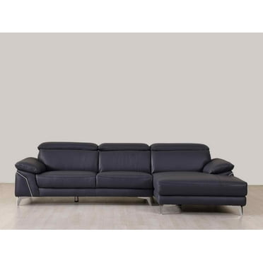 114'' X 67''  X 39'' Modern Blue Genuine Italian Leather Sectional