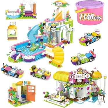 1140 Pcs Friends Building Set, ENP Building Block Kit for Girls, Cafe and Swimming Stem Building Toy, Gifts for Kids Ages 6-12, Yellow