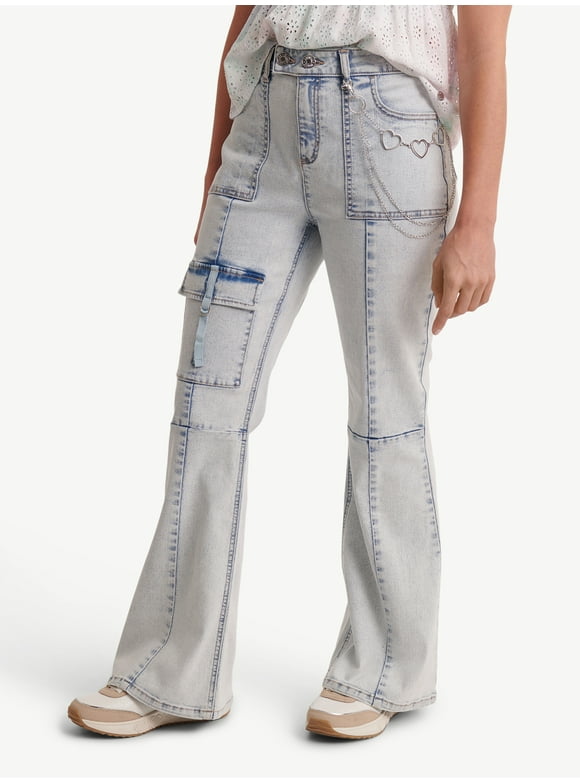 Girls Cargo Flare Jeans, Sizes 6-18