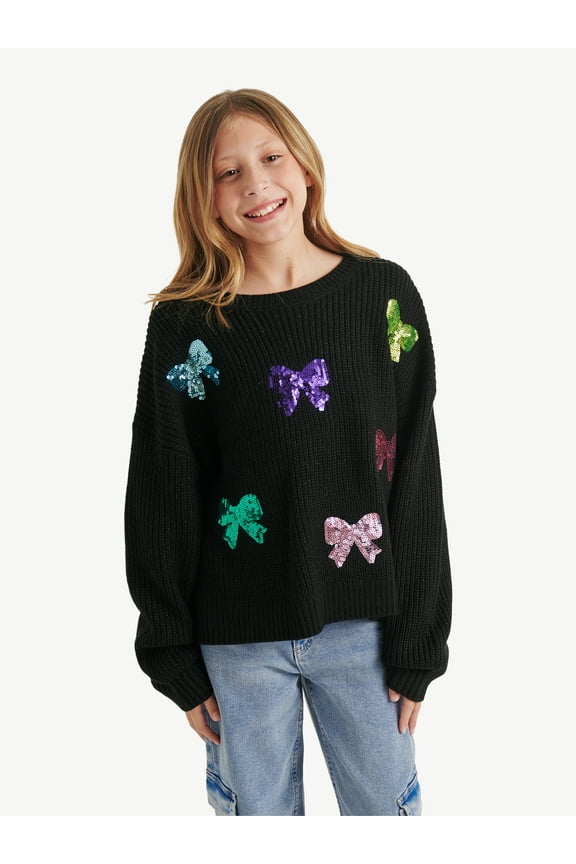 Girls Ribbon Sweater, Sizes XS - XLP