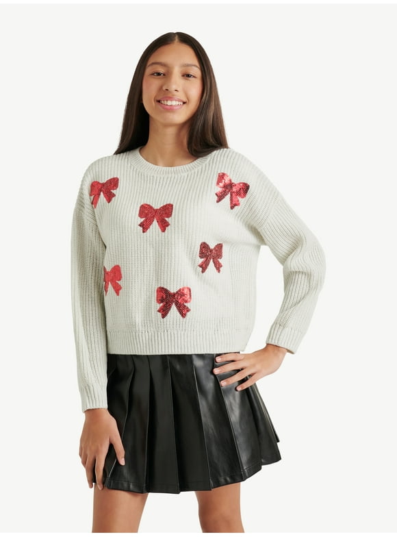Girls Ribbon Sweater, Sizes XS - XLP
