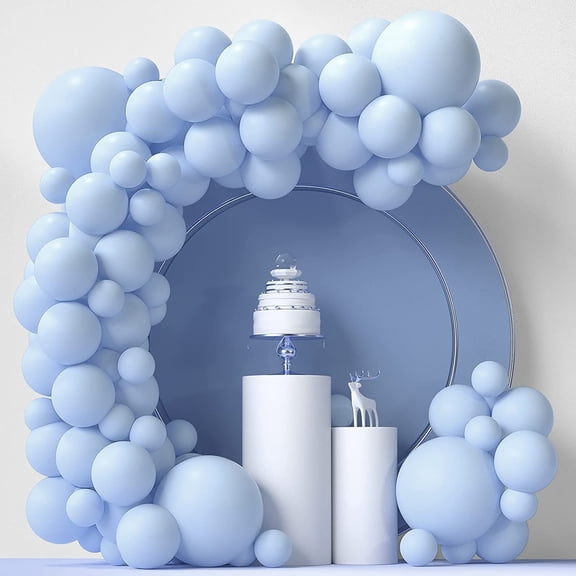 ZILEFSILK 114Pcs Balloon Garland Arch Kit, Light Blue, Latex, Party Decoration Kits