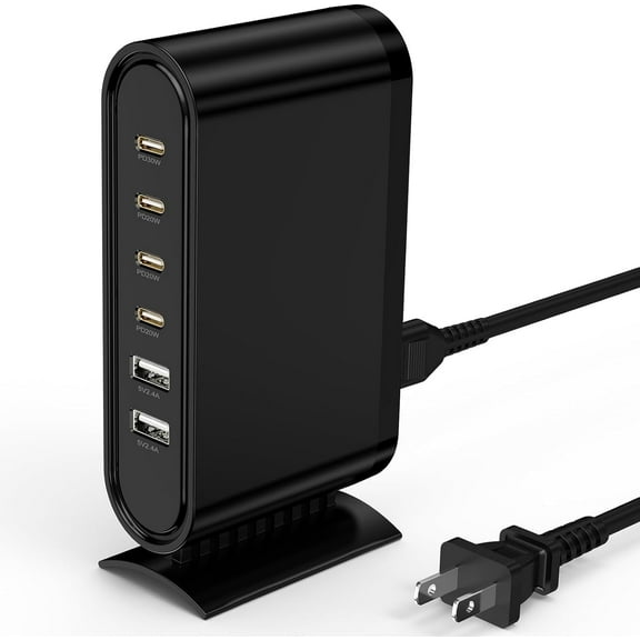 114W USB C Charger Block Charging Station, 6 Port 4 Type C & 2 USB A Fast Charging Hub, Multi Device Wall Plug Cube Compatible with iPhone 16 15 Pro Max/14/iPad Pro/Samsung Galaxy S25/S24 Ultra/S23