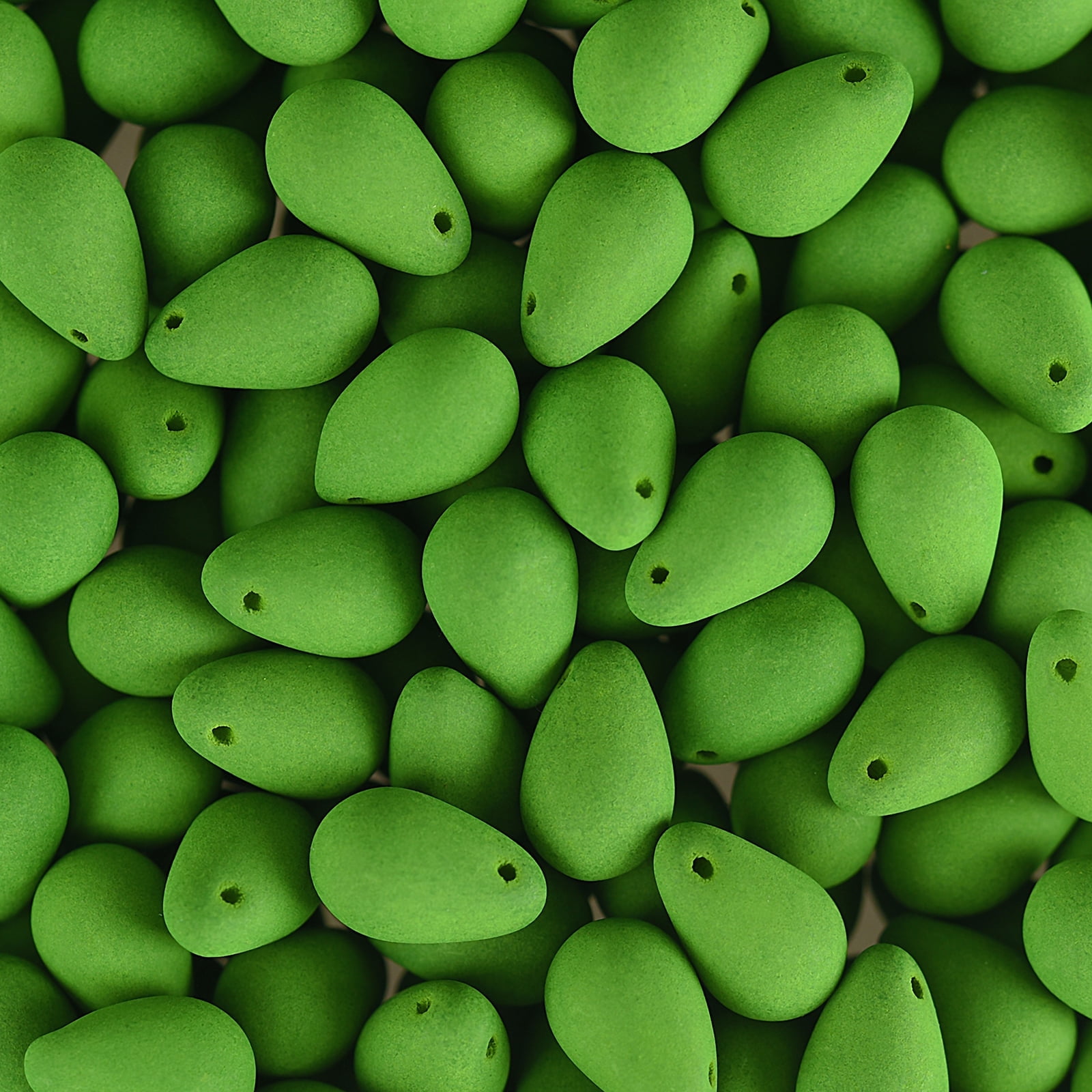114pcs John Bead 6x9mm Czech Glass White Alabaster Green Teardrop Bead Strands for DIY Jewelry Making Crafts