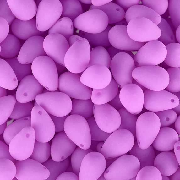 114pcs John Bead 6x9mm Czech Glass White Alabaster Soft Magenta Teardrop Bead Strands for DIY Jewelry Making Crafts