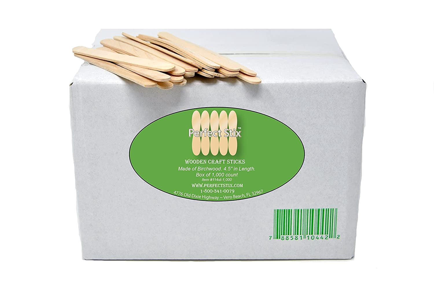 - 114st-1000 114ST Wooden Craft Sticks, Box of 1,000ct