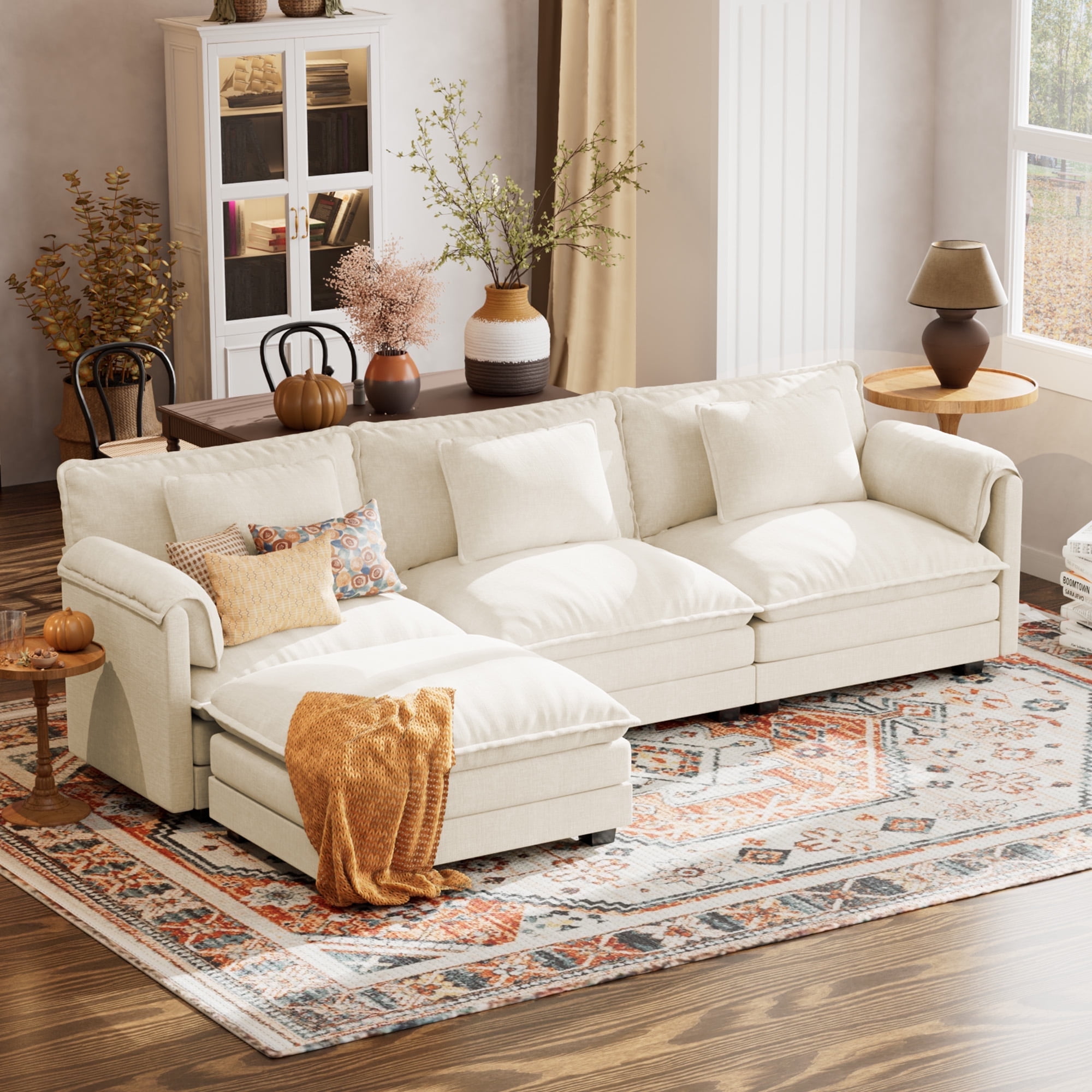 Zimtown L-Shaped Convertible Sectional Sofa with Ottoman Zimtown L-Shaped Convertible Sectional Sofa with Ottoman
