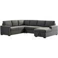 thumbnail image 1 of 115.5" Wide Fabric Linen Left Hand Facing Sectional Sleeper Sofa Bed&Couch-Gray, 1 of 3