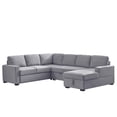 thumbnail image 1 of 115.5" Wide Fabric Linen Left Hand Facing Sectional Sleeper Sofa Bed-LightGray, 1 of 6