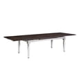 thumbnail image 1 of 115" Dining Table with Leafs, Solid Wood Dining Table Drop Leaf Table, Extension Dinner Table for Kitchen, Dining Room, Brown and White, 1 of 5