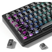 115 Grey Clear keycaps, Transparent MDA Profile Keyboard Key Cap for Mx Switches Mechanical Keyboard Doubleshot, MX, 100%, 75%, 65%, 60% Fit All