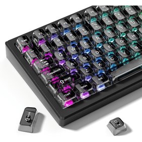 115 Grey Clear keycaps, Transparent MDA Profile Keyboard Key Cap for Mx Switches Mechanical Keyboard (Doubleshot, MX, 100%, 75%, 65%, 60% Fit All)